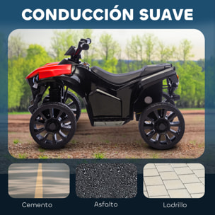 Quad Eléctrico para Niños 6 V, Quad para Niños de 37 a 72 Meses, Velocidad hasta 3â€¯km/h, con Faros y Música, Rojo
