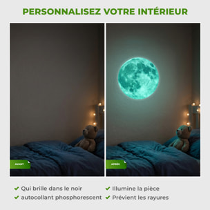 Stickers Muraux décoration adhésifs Lune phosphorescente 30cm