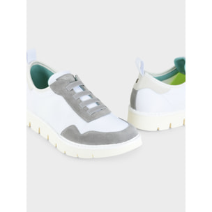 SLIP ON HOMBRE P05 DE NAILON Y ANTE BLANCO VIBRANT GREY