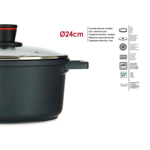 CACEROLA 24CM AL FUNDIDO FULL INDUCTION MOLTEN