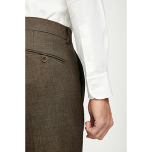 Camicia Uomo 1 Bottone Francese Slim Cotone Unito Bianco