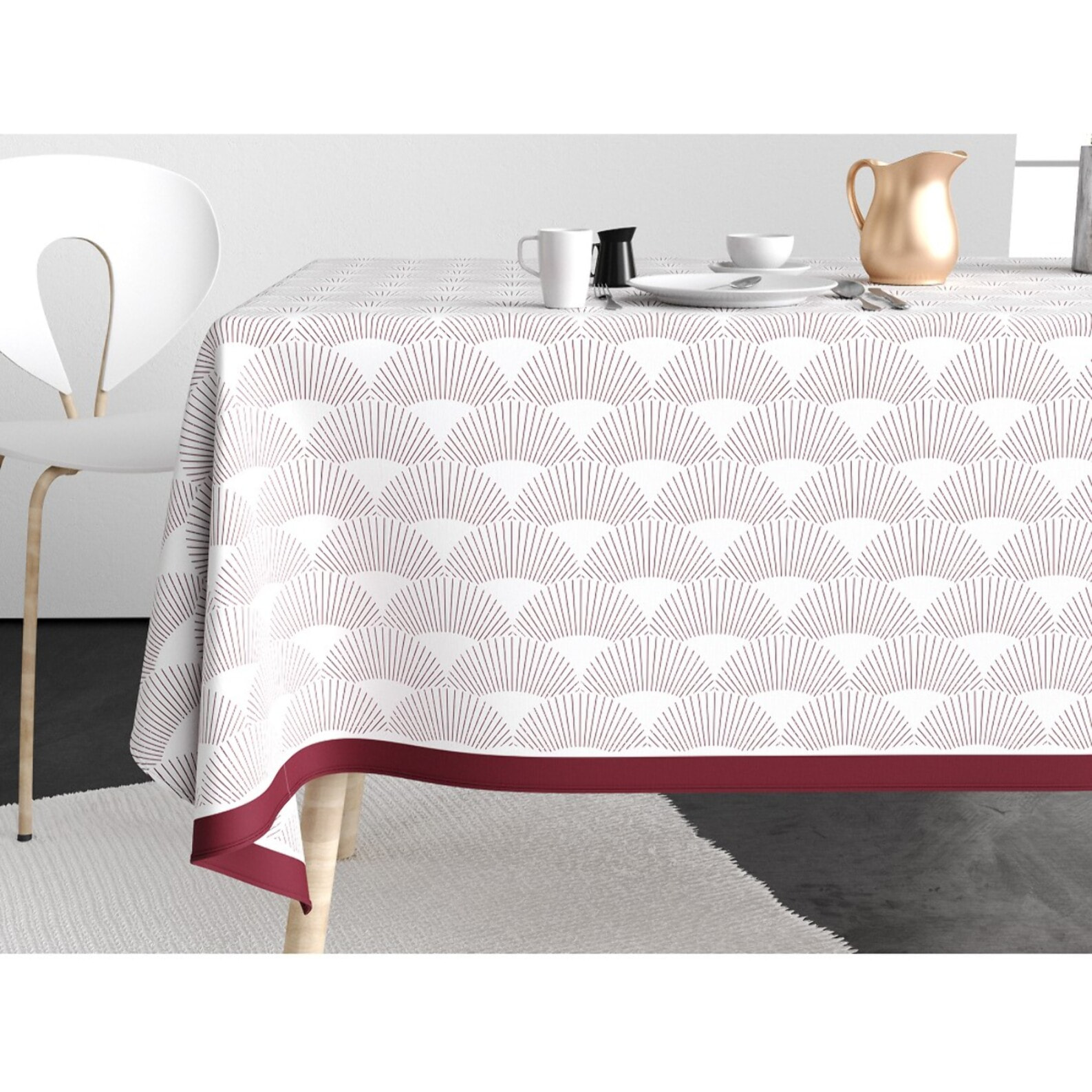 Nappe Coton Anti Tache 140x300 Eclat Prune