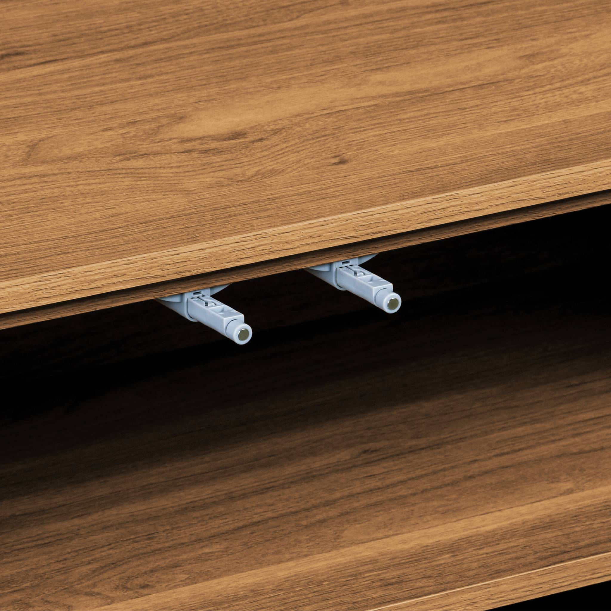 Meuble TV décor bois 3 portes 140cm AYANA