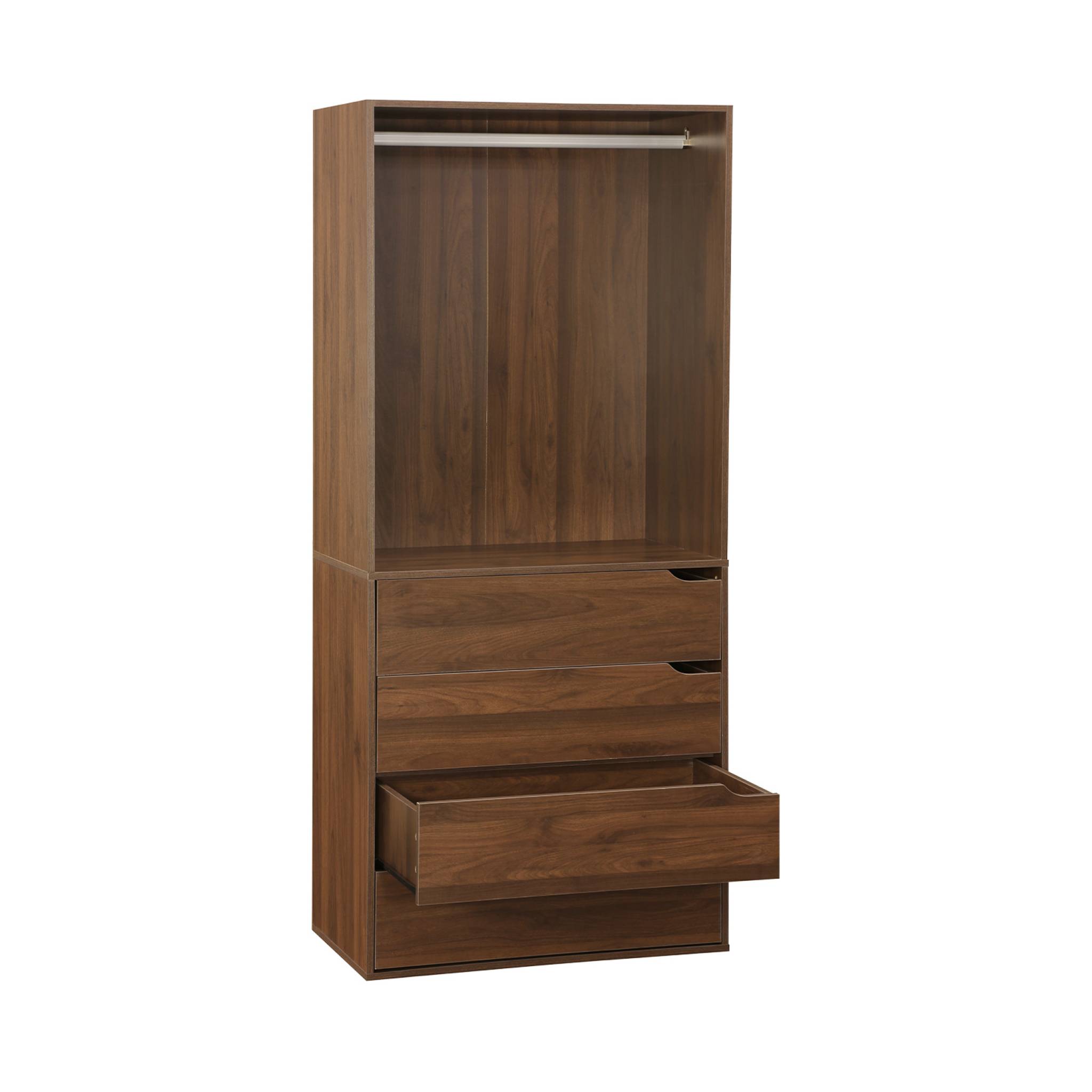 Module dressing décor bois 4 tiroirs 1 penderie NEPAL