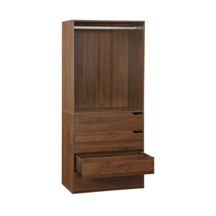 Module dressing décor bois 4 tiroirs 1 penderie NEPAL