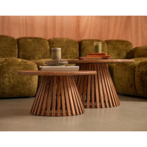 Kerala - lot de 2 tables basses gigognes - bois massif de manguier - Bois