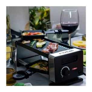 Appareil à raclette pour 2 personnes avec poêlons et spatules Rotel