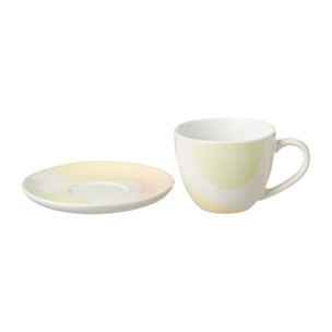 J-Line Tasse+Sous Tasse Tache Porcelaine Mix