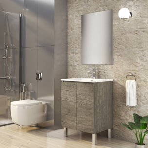 Conjunto de Baño Lust | 60 cm Nebraska | Dos Puertas | Lavabo Encastrado | No incluye Espejo | Mueble Montado | Alday