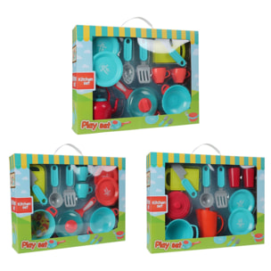 Well home set de cocina infantil de 11 articulos surtidos