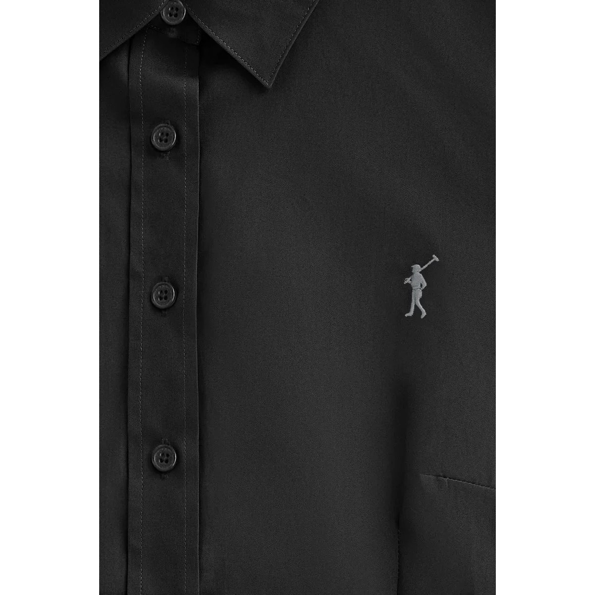 Camicia nera slim fit con logo Rigby Go