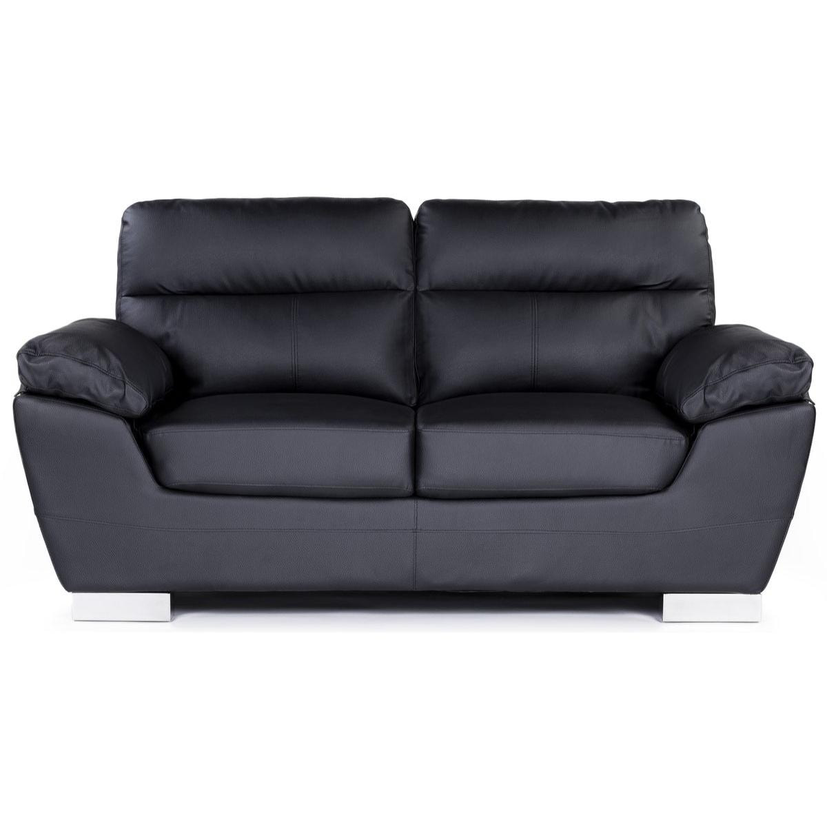 Canapé fixe en cuir reconstitué et PVC ''Dallas'' - 169 x 88 x 90 cm - 2 places - Noir
