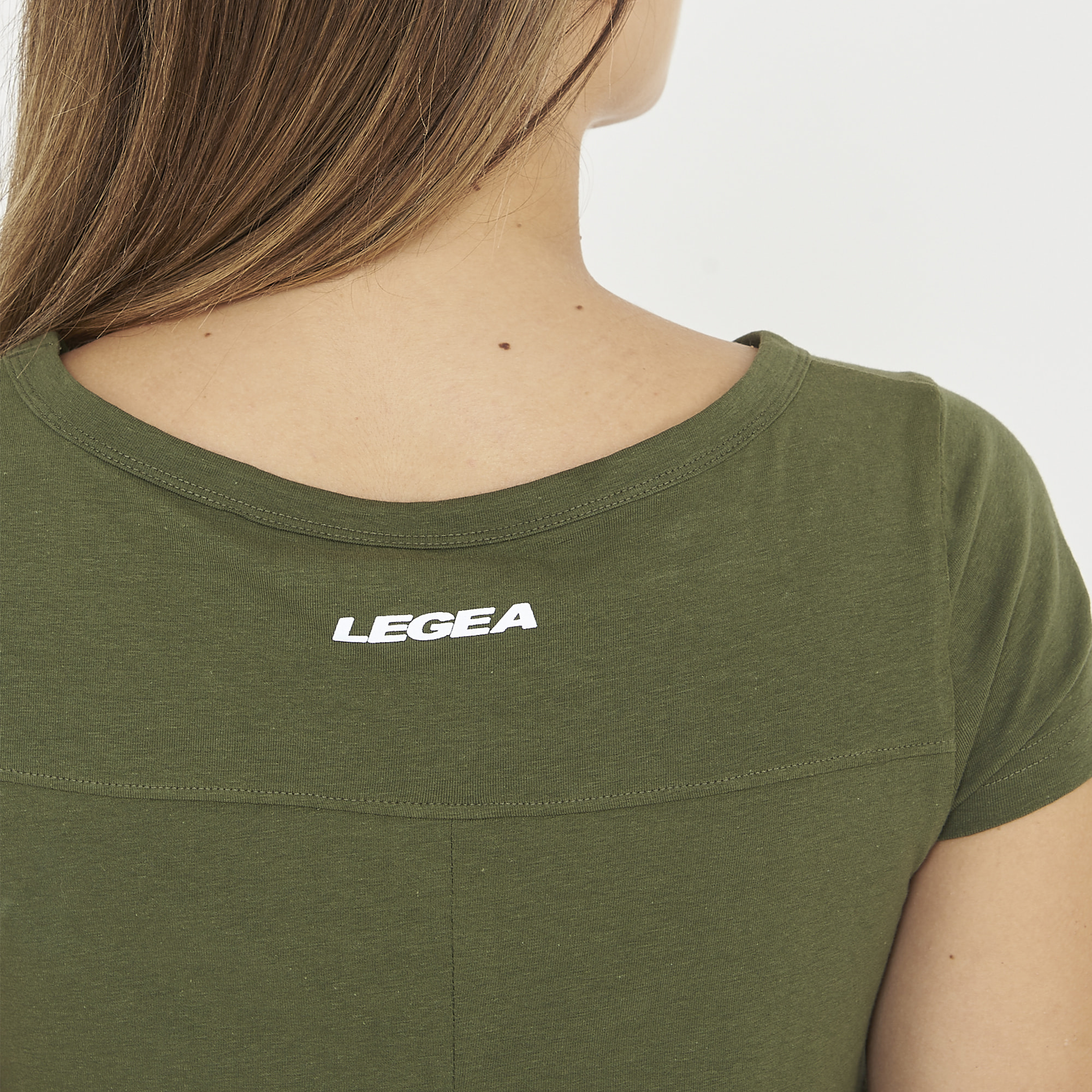 t-shirt ginnastica europa donna verde militare