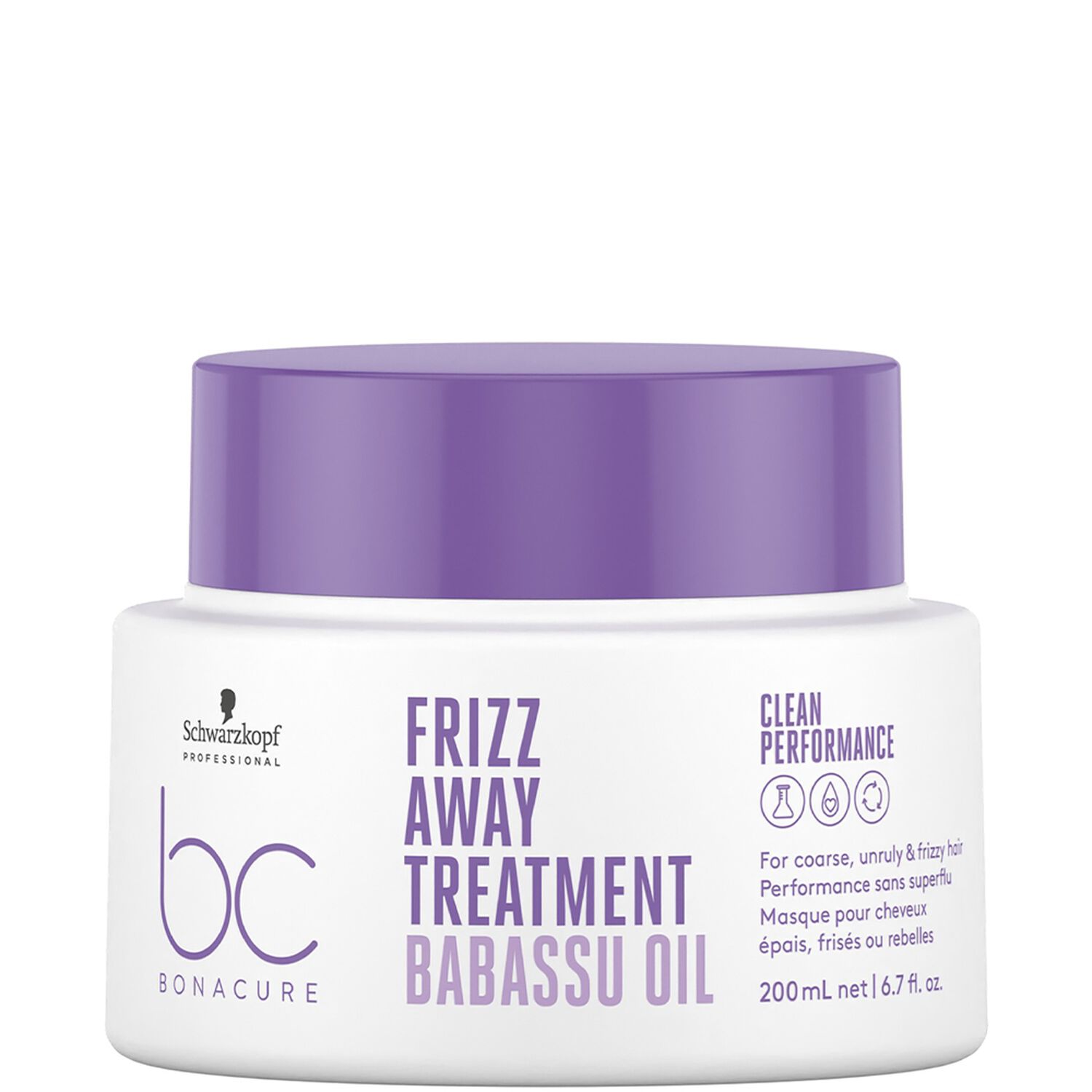 BC Bonacure Frizz Away - Masque anti-frisottis cheveux rebelles, épais et frisés 200 ml
