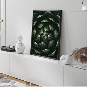 Affiche encadrée plante succulente graphique Affiche + cadre en métal - Noir
