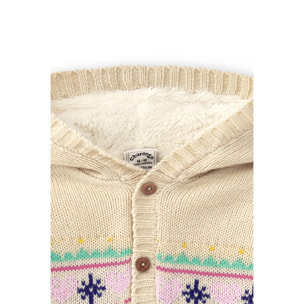 Cardigan Multicolore Con Cappuccio