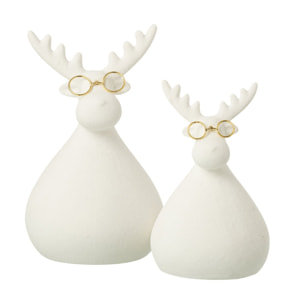 J-Line figurine Renne - porcelaine - blanc/or - medium