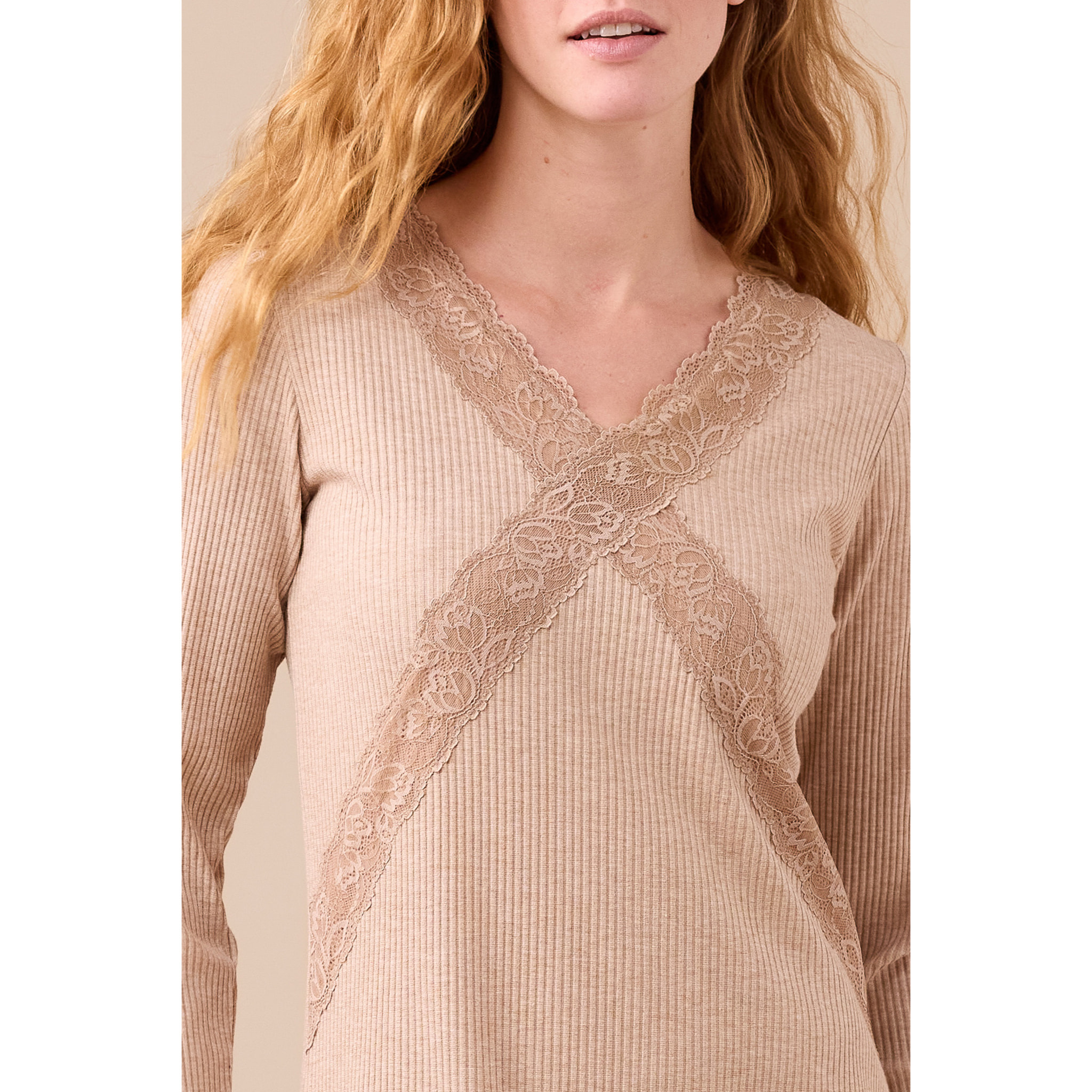 Camicia da notte donna in costina di viscosa articolo classic Noidinotte