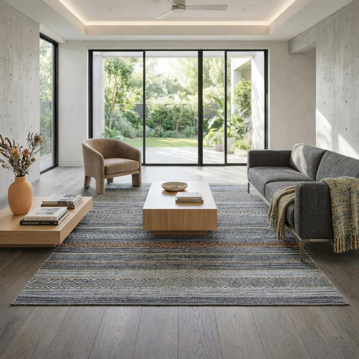 Tapis kilim Voma, doux et soyeux motif Ethnique