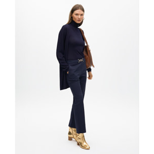 Top senza maniche collo alto in maglia