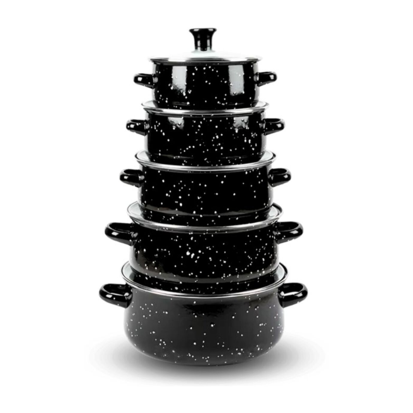 Ensemble 10 pieces marmites et cocottes de cuisine avec couvercle en verre Herzberg HG04128