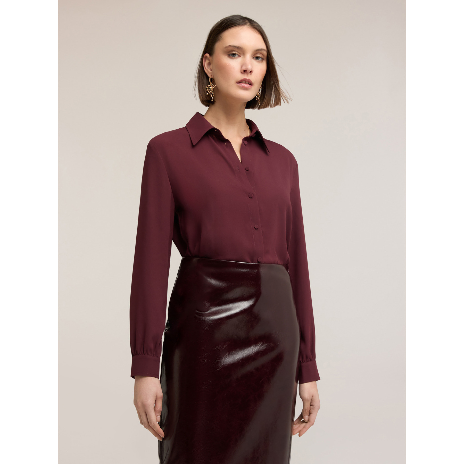 Motivi - Camisa de gasa - Burgundy