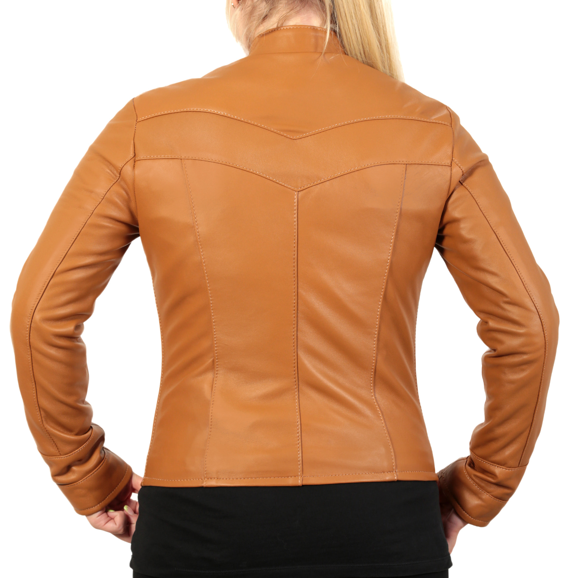 Giubbino in vera pelle di vitello Cuoio