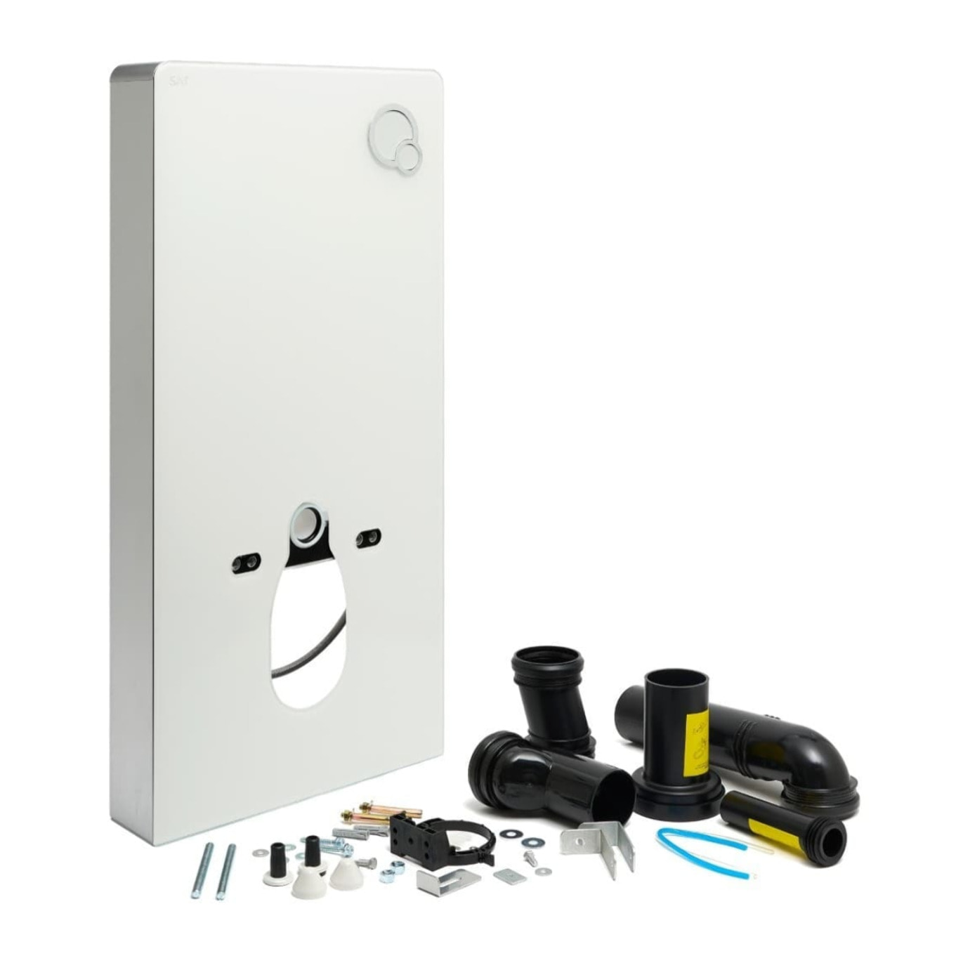 Glass pack WC bâti-support avec plaque de commande + WC suspendu Ceramia sans bride avec abattant SoftClose (STGLWCEPXBMT01-FR)