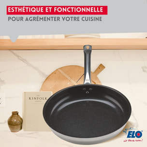 Set de 2 Poêles céramique sans PFAS et 2 couvercles en verre Profi Therm Platinum Elo