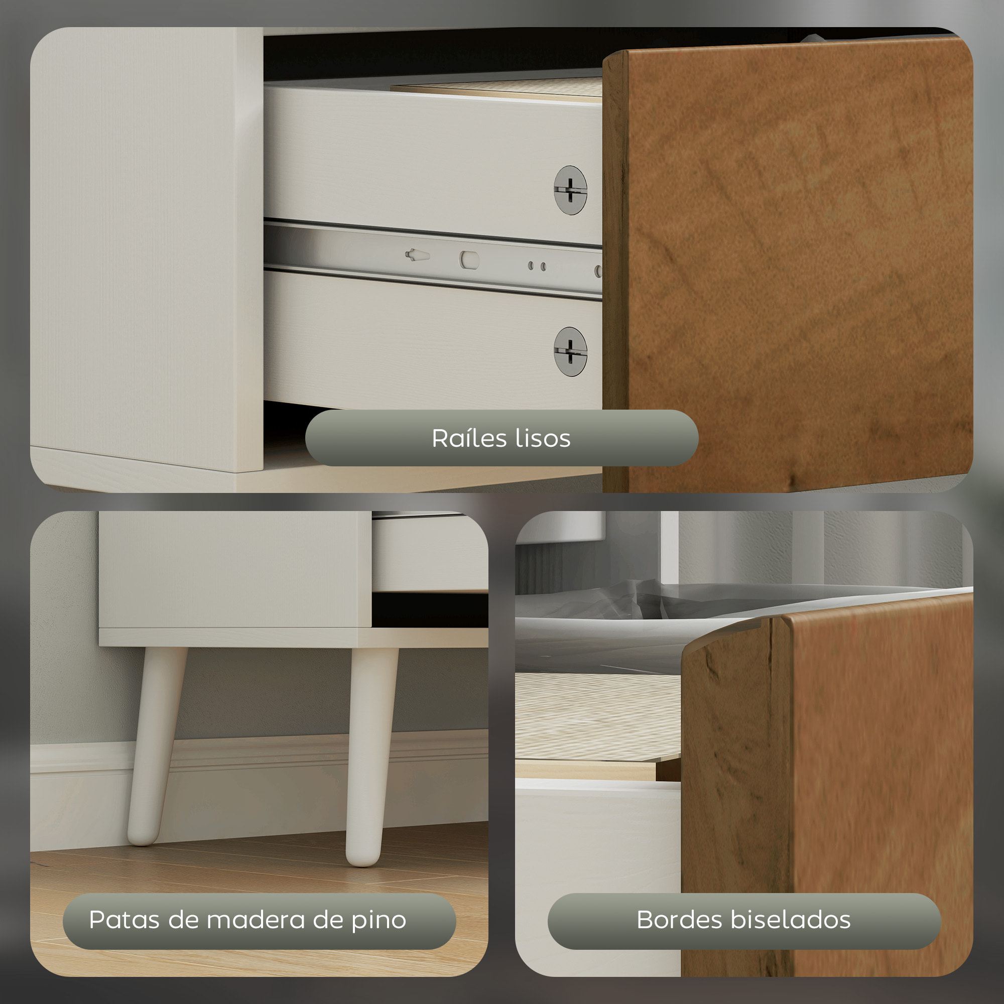 Librería de 6 Niveles Estantería de Libros Organizador con 2 Cajones y 4 Estantes Abiertos para Sala de Estar Oficina Dormitorio Blanco