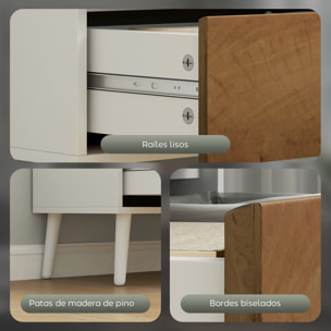 Librería de 6 Niveles Estantería de Libros Organizador con 2 Cajones y 4 Estantes Abiertos para Sala de Estar Oficina Dormitorio Blanco