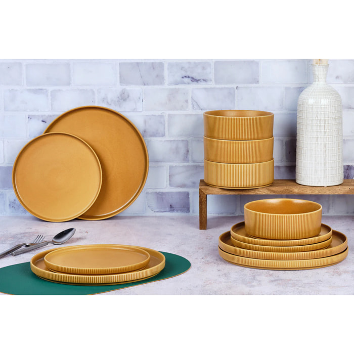 Service Les Essentiels SCANDI - 12 pièces - Ocre
