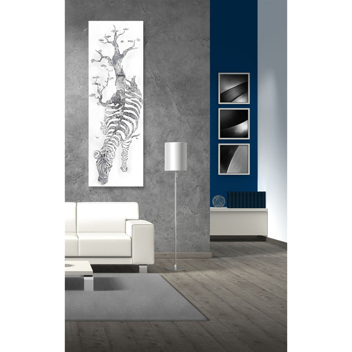 Quadro dipinto a mano Serengeti zebra e albero 50x150 acrilico su tela
