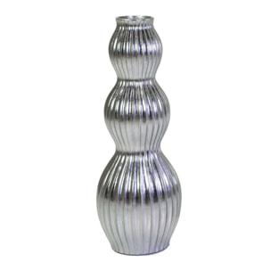 Portavaso in resina argento cm ø32h93