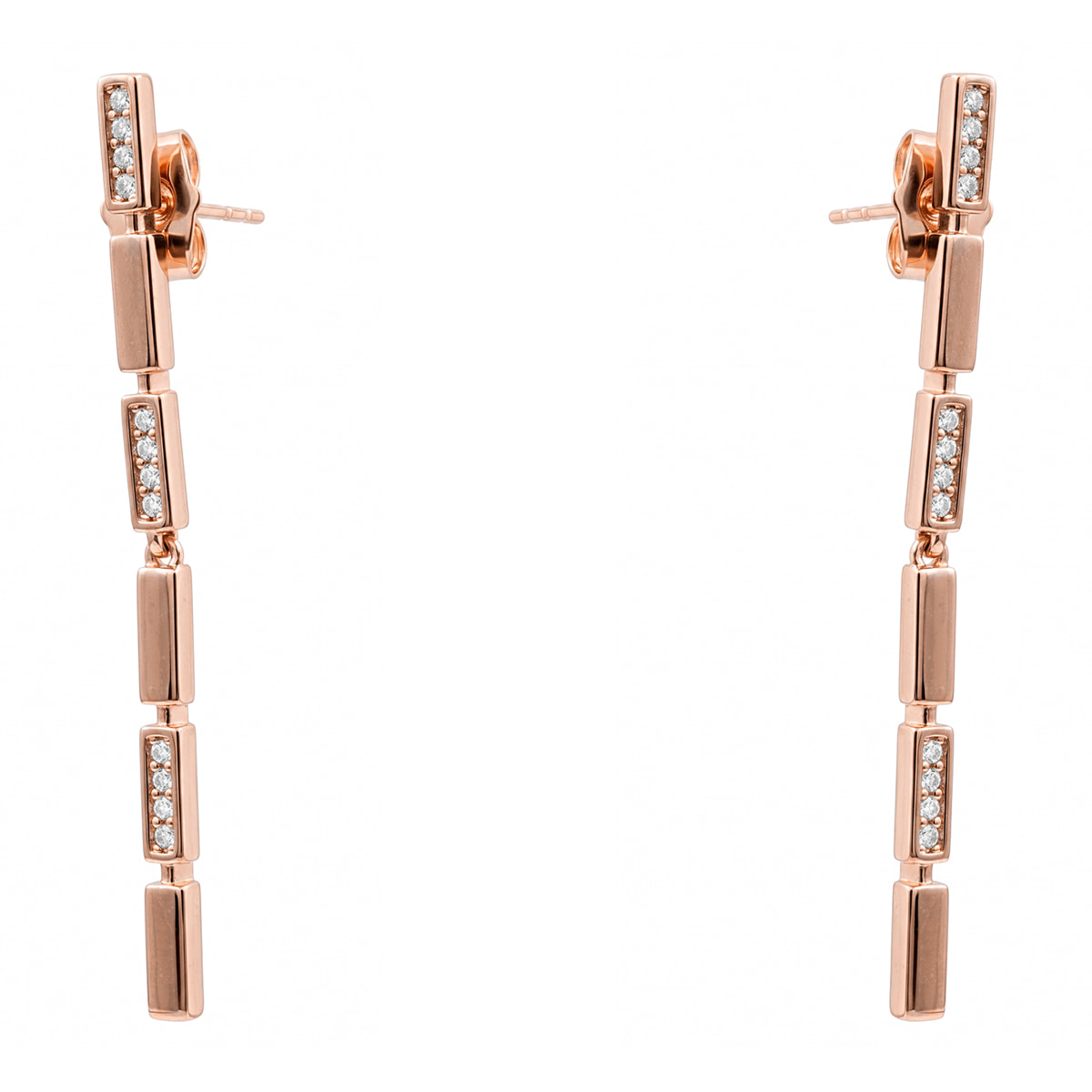 Pendientes Shahjal acabado oro rosa 18k
