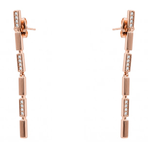 Pendientes Shahjal acabado oro rosa 18k