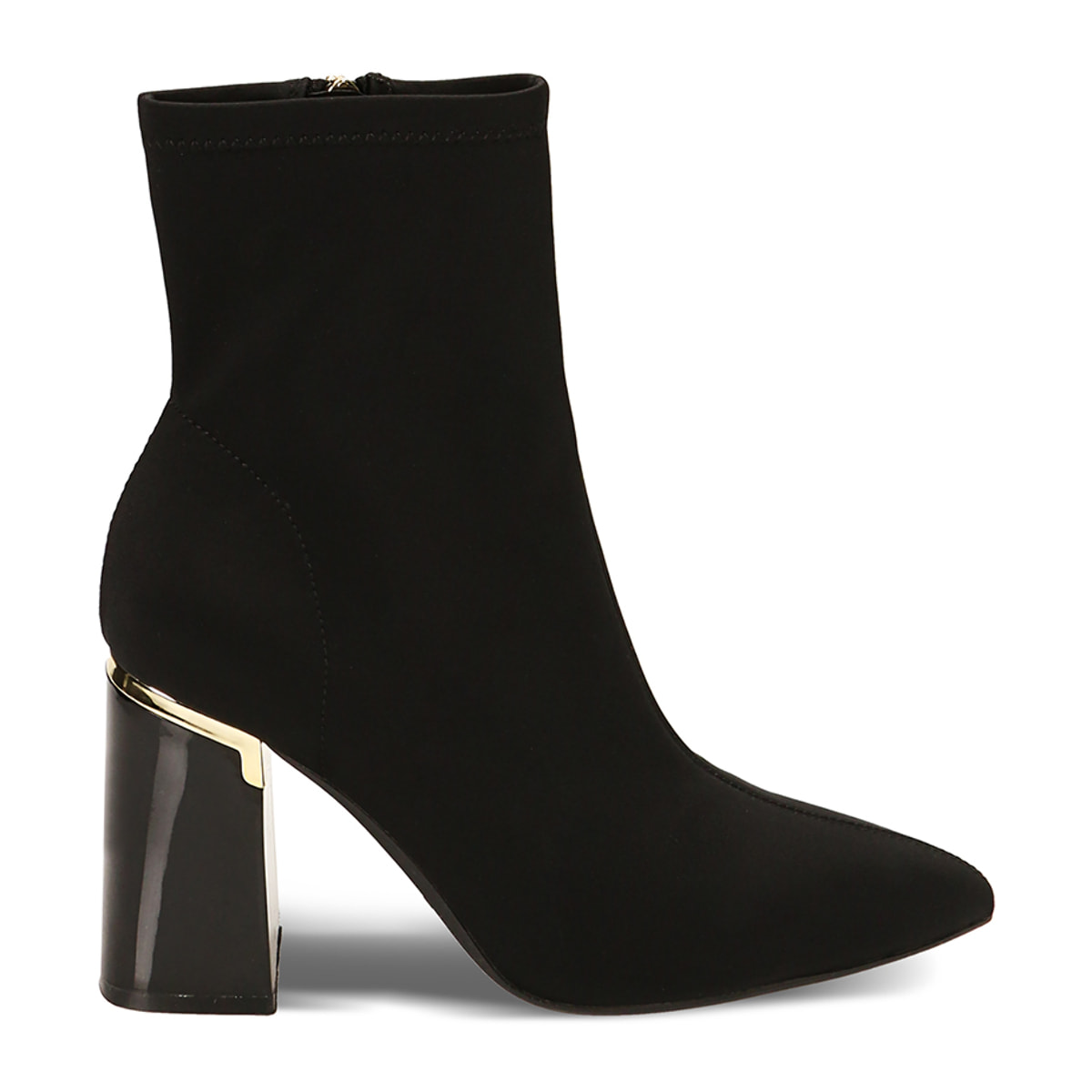 Botines de tela negros tacón 9,5 cm
