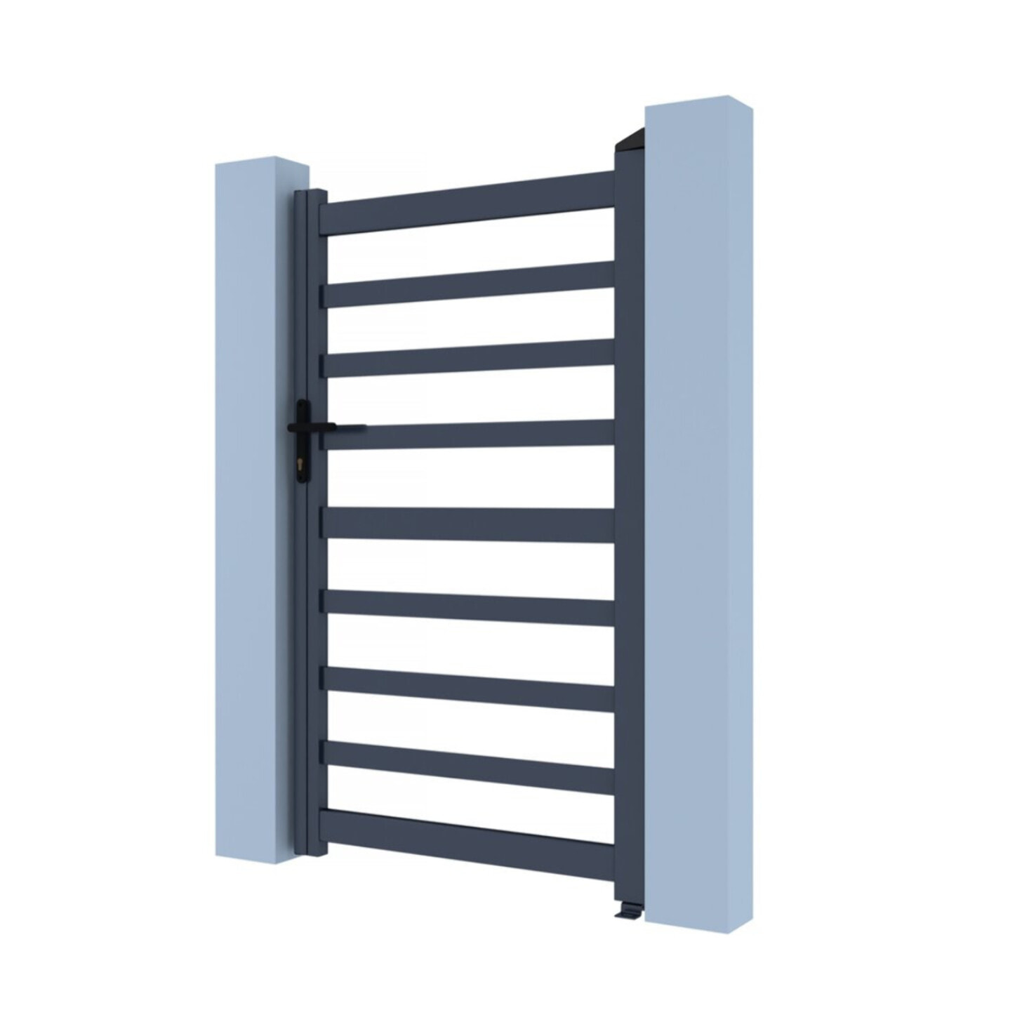 Portillon aluminium ajouré "Marius" - 100 x 140 cm  - Gris