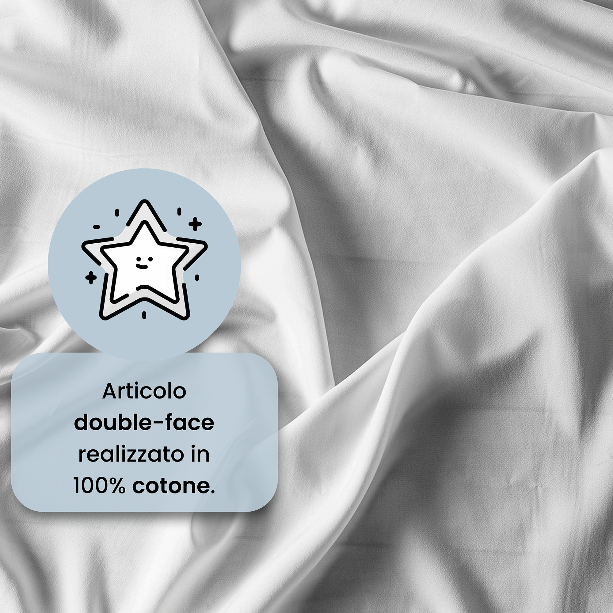 COMPLETO LETTO NATURAL COLOR, 100% Cotone, Made in Italy - BIANCO/BIANCO