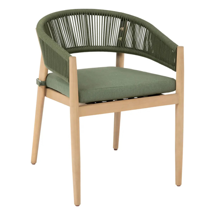 Lot de 2 fauteuils de jardin Tevio Vert olive