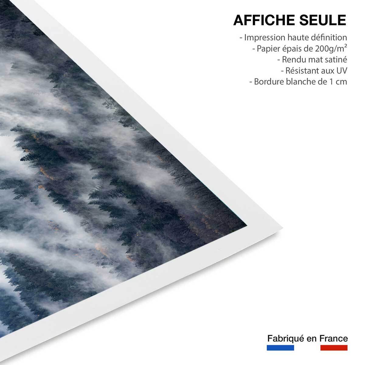 Poster vallée dans le brouillard Affiche seule