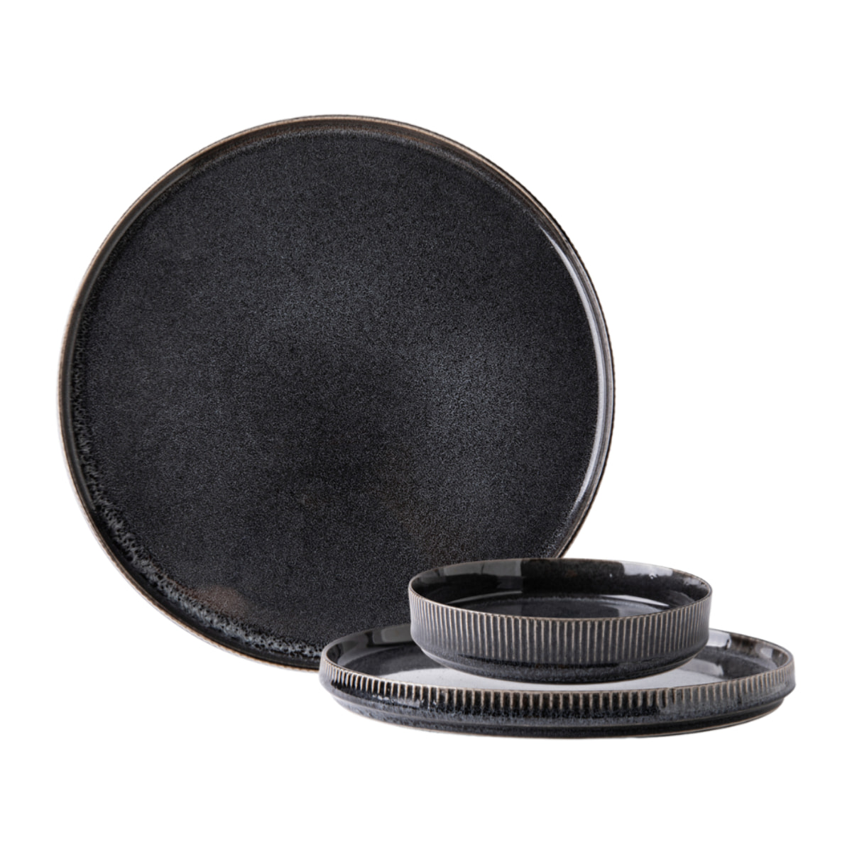 Service 18 pièces noir - "Charbon"