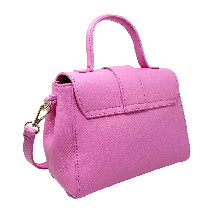 Chicca Borse - Borsa a Mano Donna in Vera Pelle - Colore Rosa