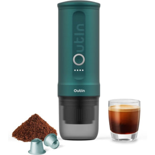Cafetière portable OUTIN Nano vert + adaptateur Basket Plus - coffret de Noel