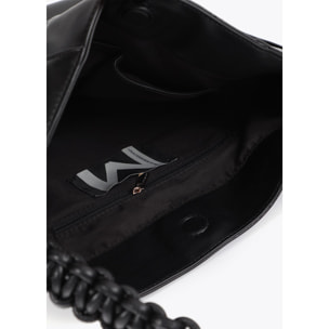 Shopper con Manico Intrecciato Effetto Pelle