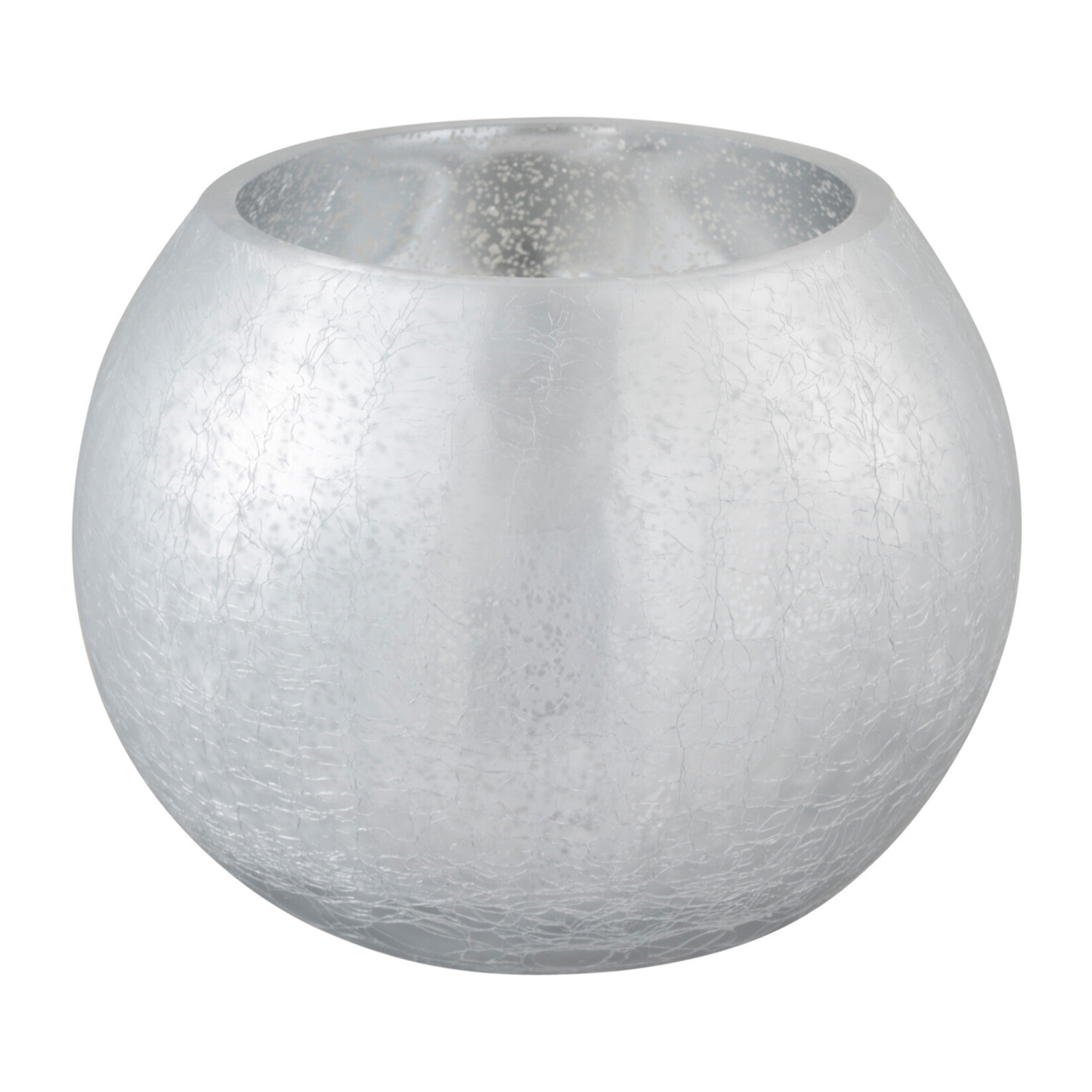 J-Line photophore Boule Craquele - verre - argent - medium