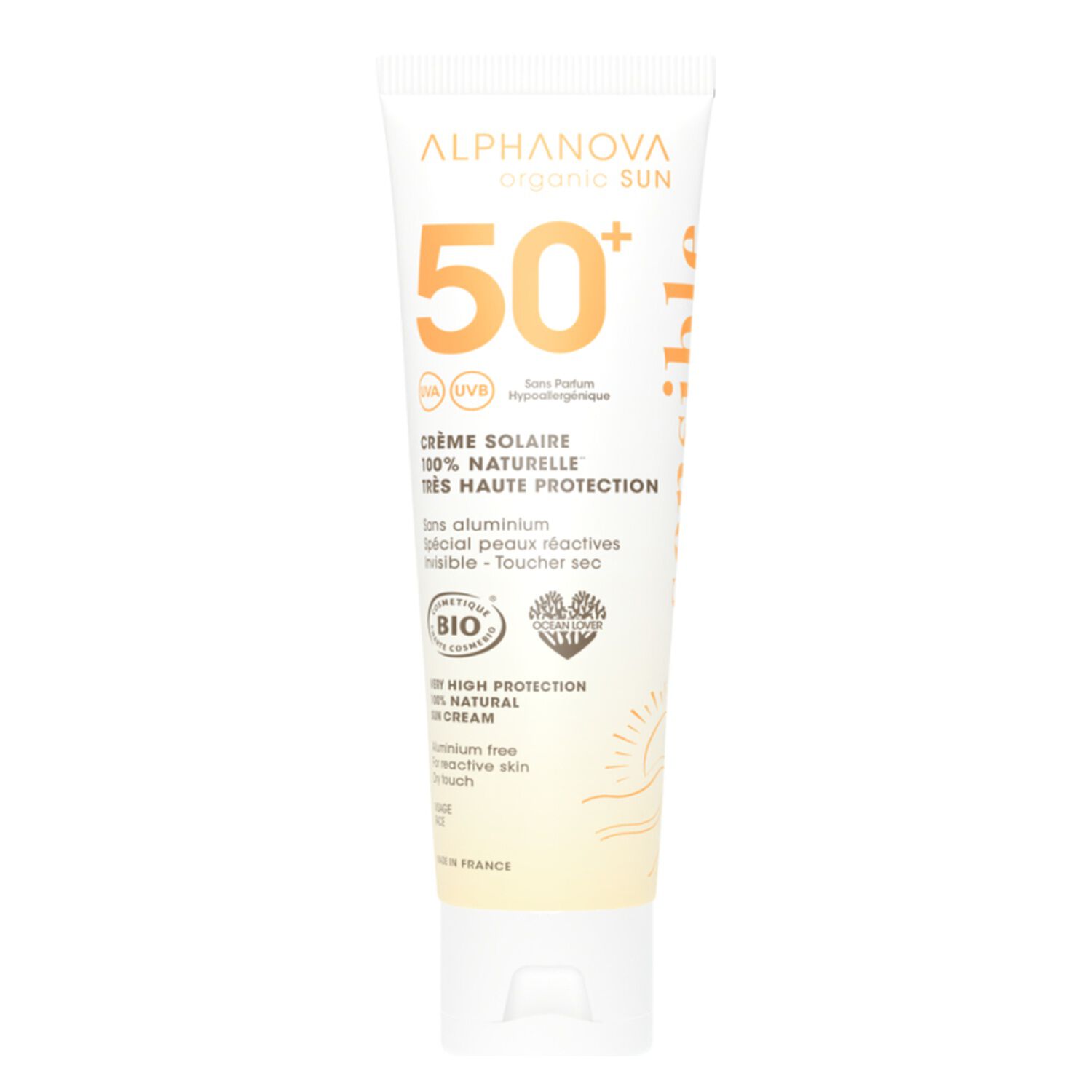 Sensitiv+ SPF50+ - Crème Solaire Sans Parfum 100% Naturelle Bio