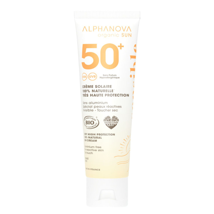 Sensitiv+ SPF50+ - Crème Solaire Sans Parfum 100% Naturelle Bio