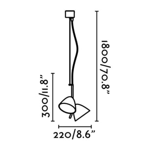 FLASH LED Lámpara colgante negro 2L