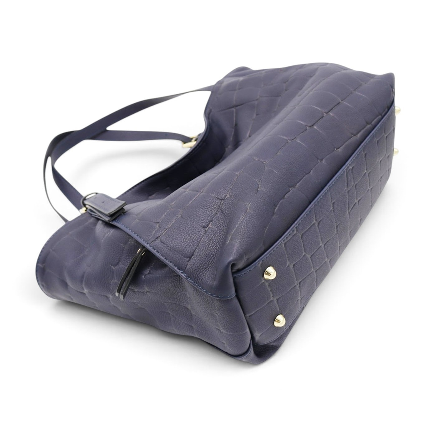 Borsa a Spalla Cheval Firenze Sarin Croc Blu Scuro